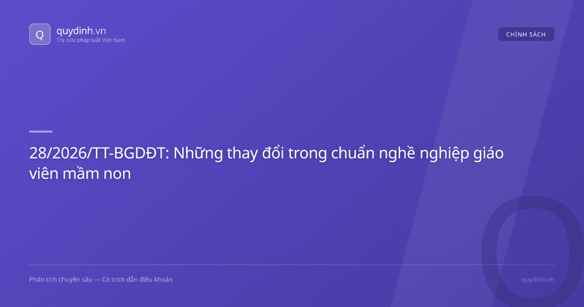 28/2026/TT-BGDĐT: Những thay đổi trong chuẩn nghề nghiệp giáo viên mầm non