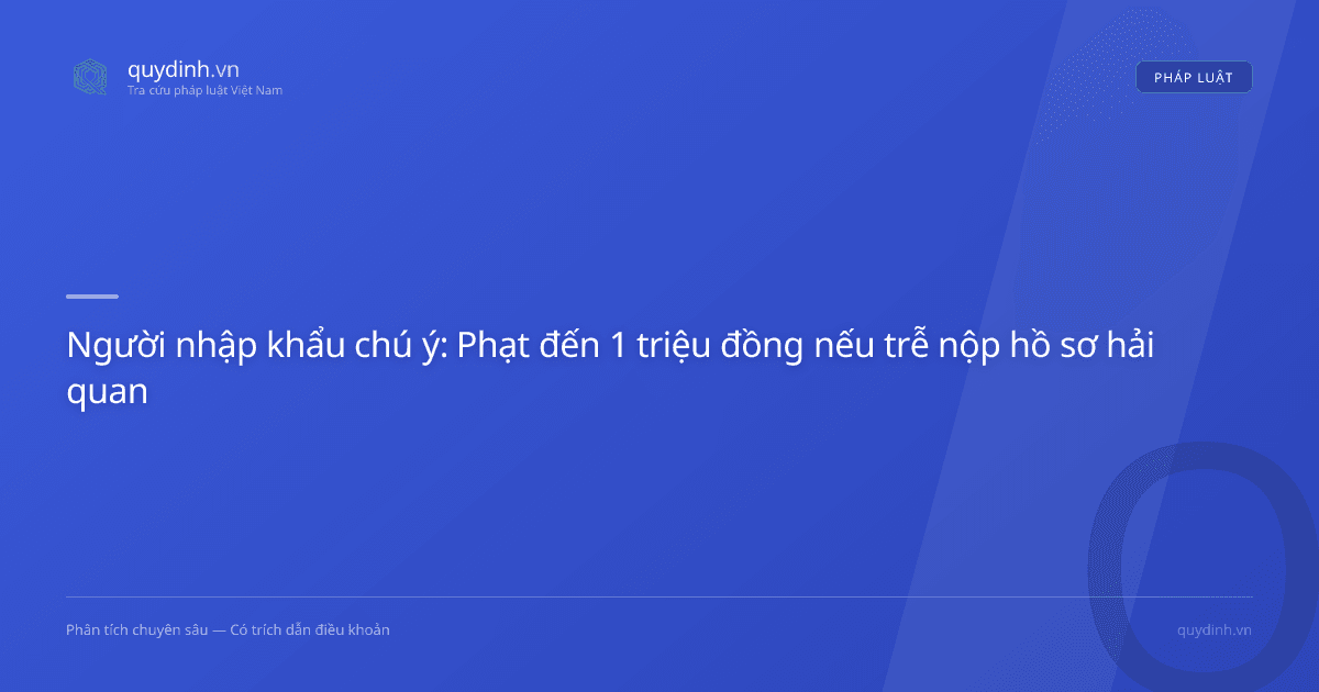 Người nhập khẩu chú ý: Phạt đến 1 triệu đồng nếu trễ nộp hồ sơ hải quan