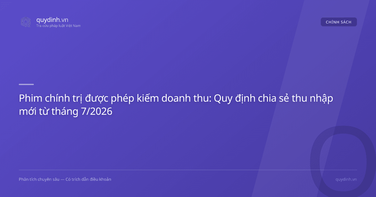 Phim chính trị được phép kiếm doanh thu: Quy định chia sẻ thu nhập mới từ tháng 7/2026