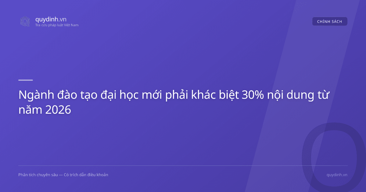 Ngành đào tạo đại học mới phải khác biệt 30% nội dung từ năm 2026
