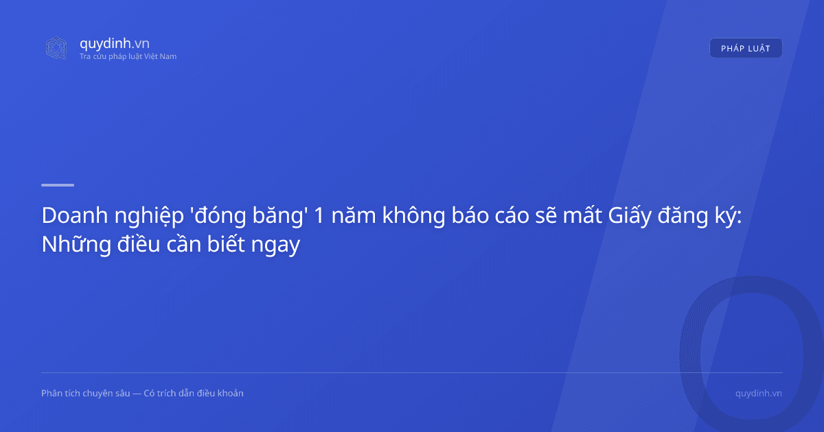 Doanh nghiệp 'đóng băng' 1 năm không báo cáo sẽ mất Giấy đăng ký: Những điều cần biết ngay