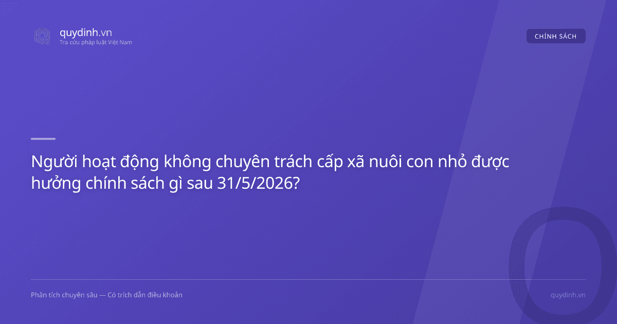 Người hoạt động không chuyên trách cấp xã nuôi con nhỏ được hưởng chính sách gì sau 31/5/2026?
