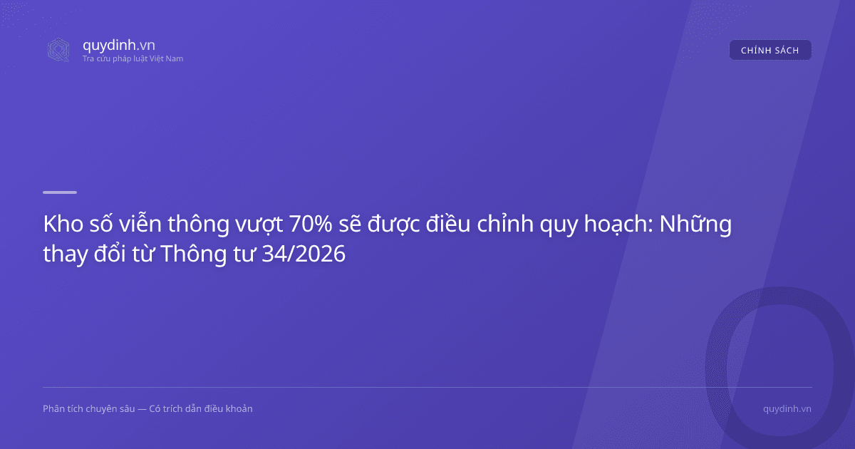 Kho số viễn thông vượt 70% sẽ được điều chỉnh quy hoạch: Những thay đổi từ Thông tư 34/2026