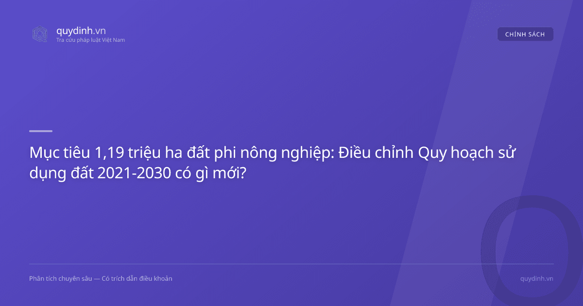 Mục tiêu 1,19 triệu ha đất phi nông nghiệp: Điều chỉnh Quy hoạch sử dụng đất 2021-2030 có gì mới?