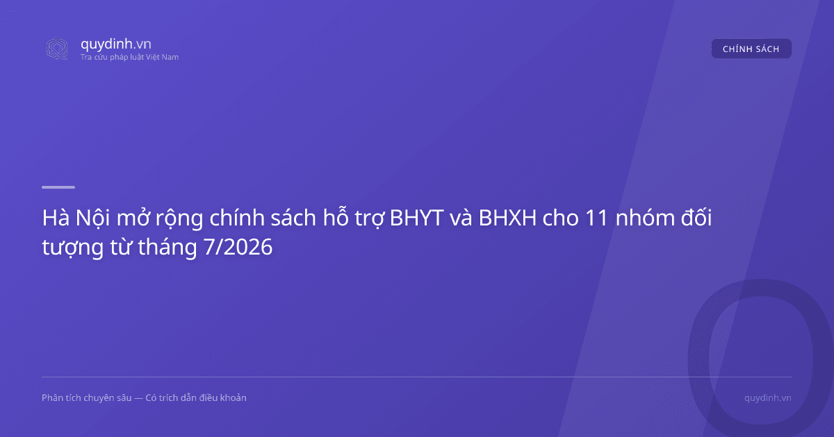 Hà Nội mở rộng chính sách hỗ trợ BHYT và BHXH cho 11 nhóm đối tượng từ tháng 7/2026