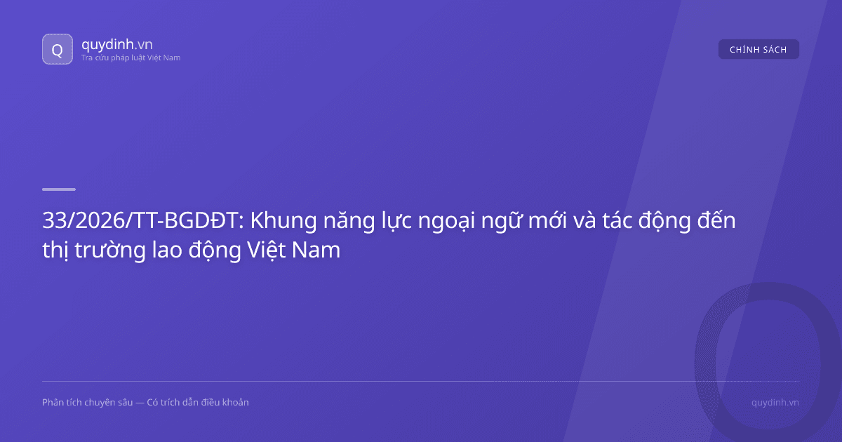 33/2026/TT-BGDĐT: Khung năng lực ngoại ngữ mới và tác động đến thị trường lao động Việt Nam