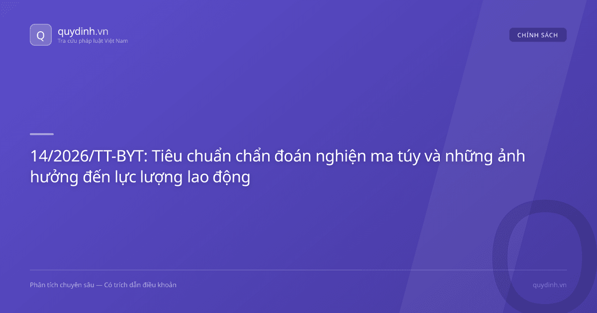 14/2026/TT-BYT: Tiêu chuẩn chẩn đoán nghiện ma túy và những ảnh hưởng đến lực lượng lao động