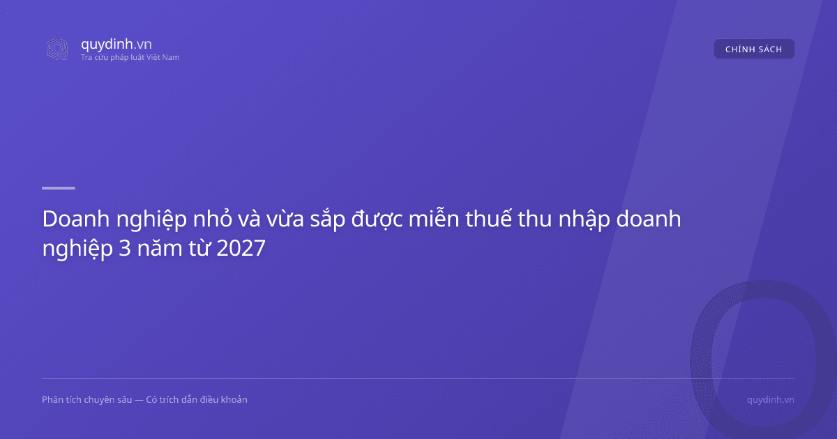 Doanh nghiệp nhỏ và vừa sắp được miễn thuế thu nhập doanh nghiệp 3 năm từ 2027