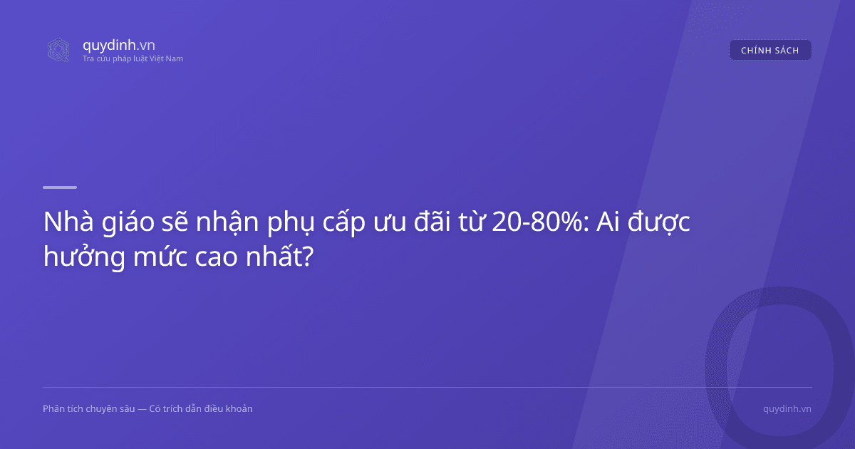 Nhà giáo sẽ nhận phụ cấp ưu đãi từ 20-80%: Ai được hưởng mức cao nhất?