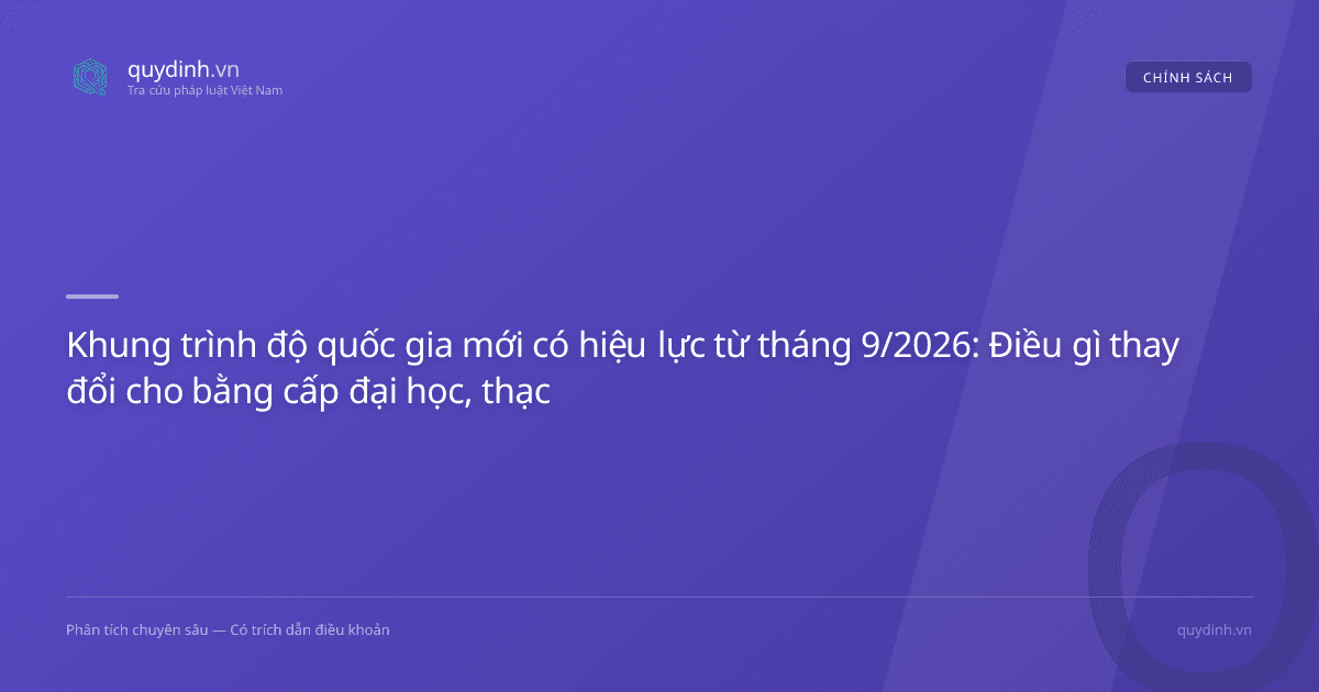 Khung trình độ quốc gia mới có hiệu lực từ tháng 9/2026: Điều gì thay đổi cho bằng cấp đại học, thạc sĩ, tiến sĩ?